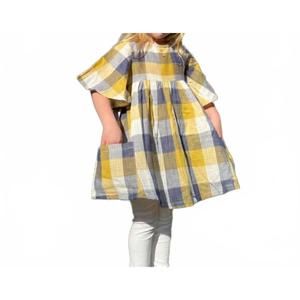 NEW VIGNETTE korin dress in mustard plaid